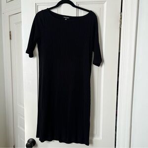 Eileen Fisher Ribbed Black Dress
